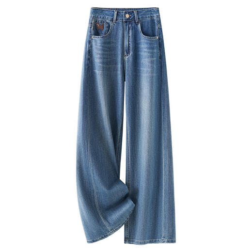 MYX时尚牛仔阔腿裤2026年春款垂感修身显瘦直筒裤浅蓝色高腰休闲长裤 商品图4