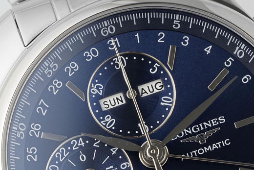 AF浪琴名匠8针月相功能腕表系列（搭载满血版一体机芯➕亚洲7751机芯）42MM精钢表壳经过抛光处理，延续了浪琴的优雅气质，表壳左侧隐藏了星期历的调节按钮 整个手表基于正品original原版开模❕❕ 商品图2