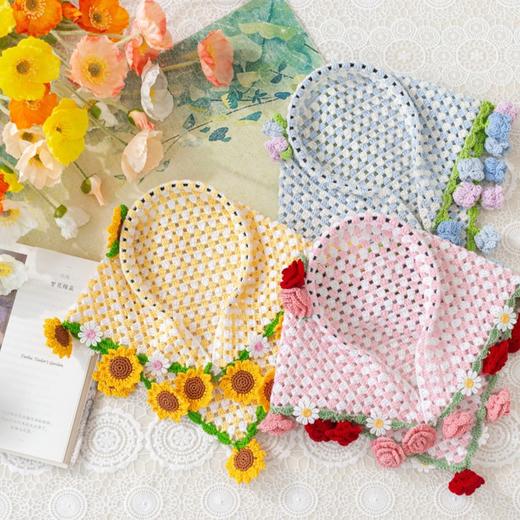 苏苏姐家花朵三角巾发箍手工diy编织钩针蕾丝线毛线团发饰材料包 商品图2