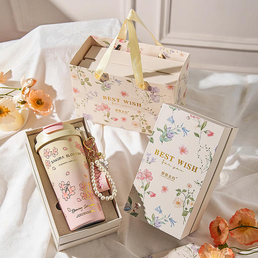 摩登主妇纯钛保温杯高档礼盒生日礼物女办公室水杯伴手礼咖啡杯子 商品图4