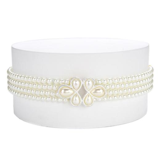 【ins风超出片】2026全新珍珠装饰腰带时尚甜美连衣裙松紧弹力 商品图5