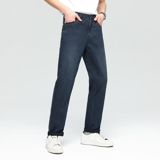 【莱赛尔】德鲨男士蓝色水洗牛仔裤2026春夏新款休闲百搭长裤子男 商品图1