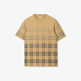 BURBERRY 巴宝莉 男士渐变格纹棉质圆领短袖T恤 格子 8119022 B9368