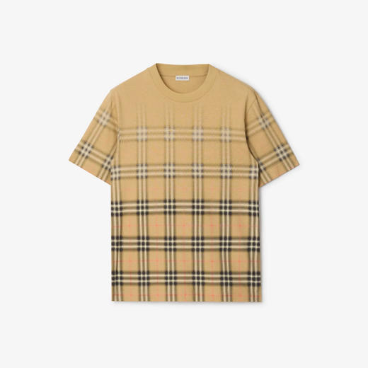 BURBERRY 巴宝莉 男士渐变格纹棉质圆领短袖T恤 格子 8119022 B9368 商品图0