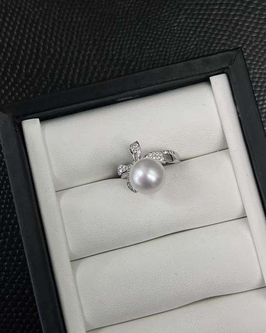12号—⁶孤品【11-12mm  澳白S925银蝴蝶结款戒指】极光微瑕，出证书，24小时鉴赏期【香港】SS06-QTT-XGZZ 商品图0
