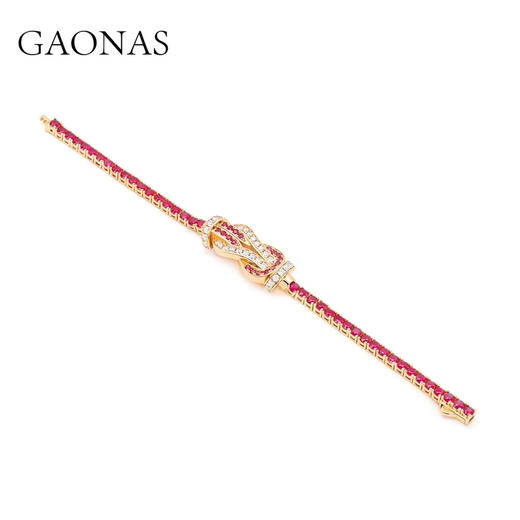 GAONAS高纳仕 金络红驹 镶嵌满钻马蹄手链 11925SR 商品图1