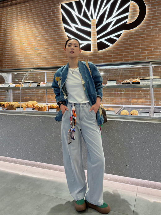 【经典必入】噢蜜ooomeooo四面弹水泥灰直筒裤 商品图5