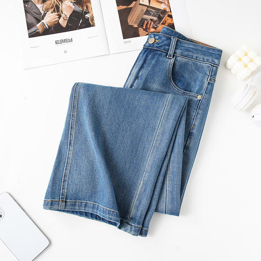 MYX高腰阔腿牛仔裤2026年春季新款垂坠感休闲长裤百搭显瘦修身直筒裤 商品图3