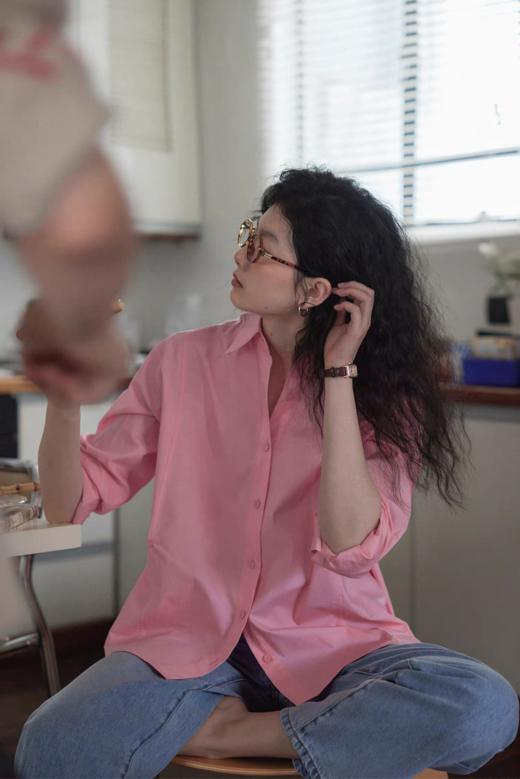 樱花显白收腰两穿office siren风梅洛粉衬衫 商品图1