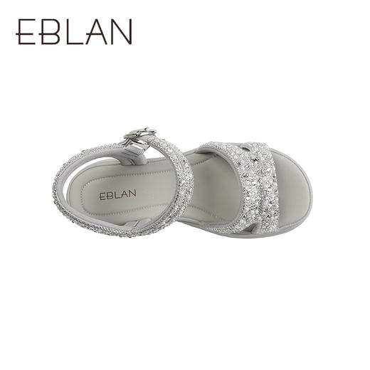 伊伴2026夏季闪耀水钻增高神器休闲一字带凉鞋B26398221 商品图2