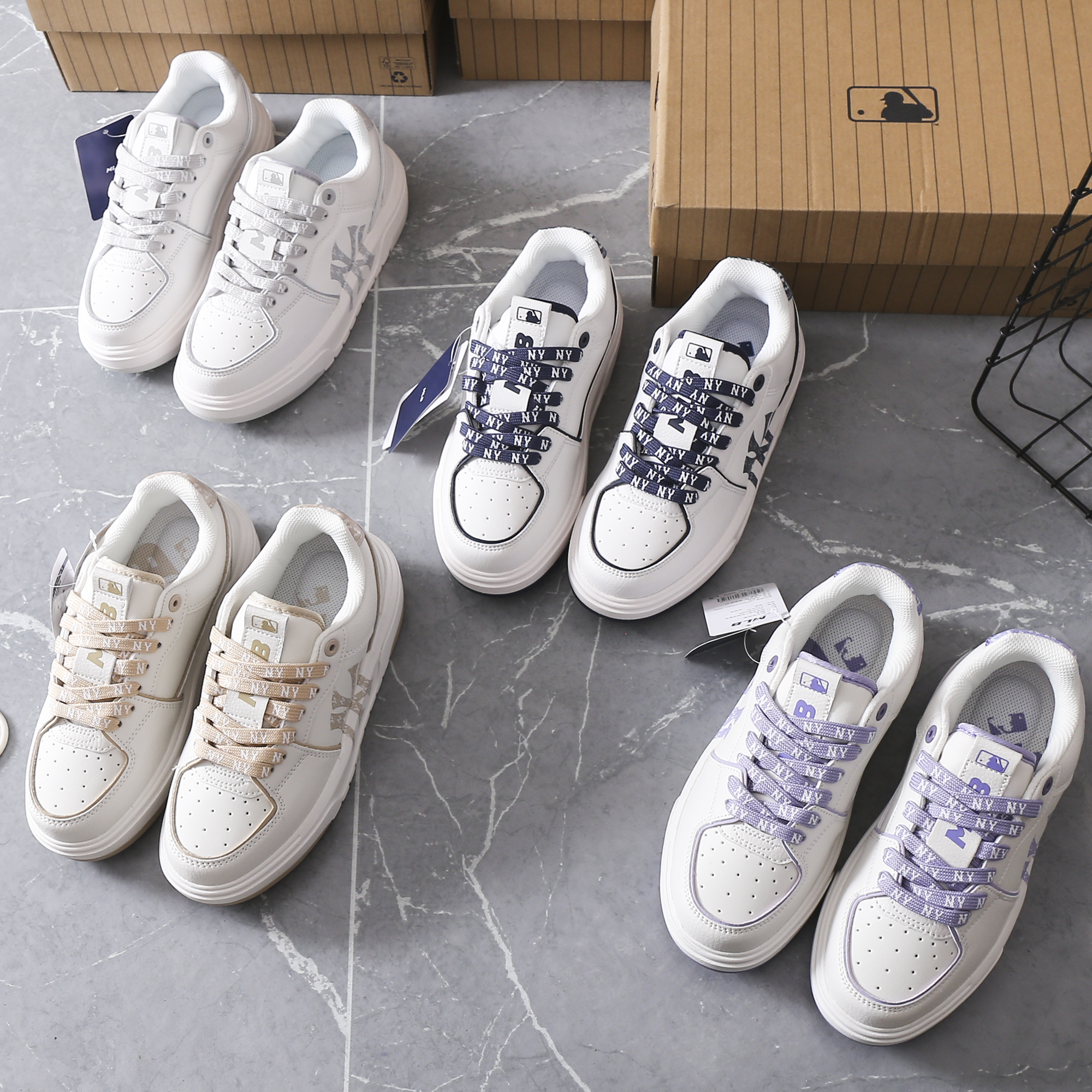 【100%正品】MLB学长鞋 26春新款SXD02 老花满印复古时髦 休闲感十足 内增高4cm 男女同款 潮人必备