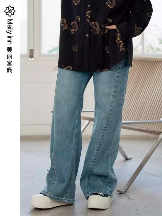 【群内福利】直筒牛仔裤裤子，加肥加大宽松，后腰松紧 商品图2