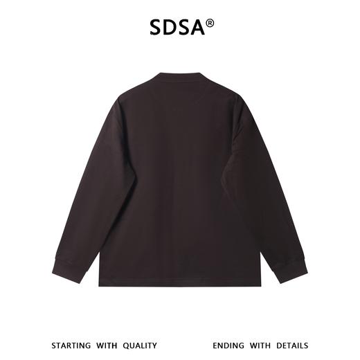 SDSA男士秋冬新款痞帅男装简约复古亨利领设计长袖T恤纯色百搭 商品图4