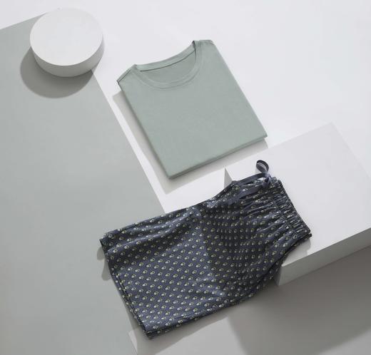 【全棉家居】SCHIESSER德国舒雅男士圆领新款短袖短裤套装100%棉 150克  39/26514H 商品图1