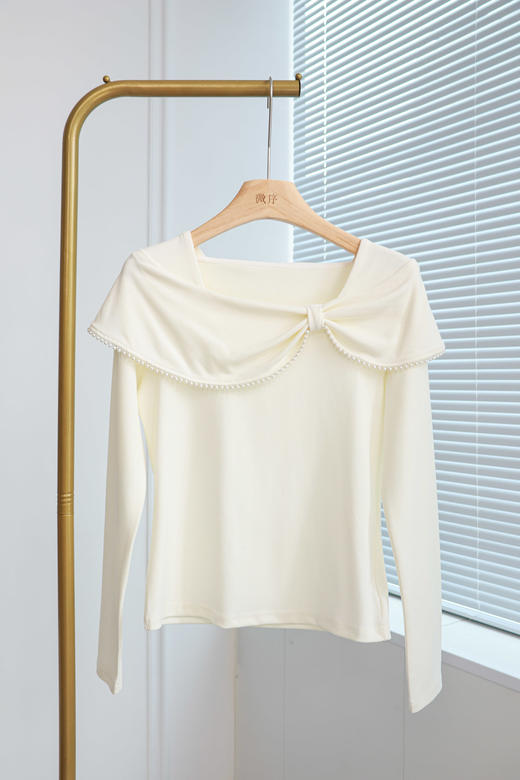 珍珠来信|氛围感精致蝴蝶结上衣 商品图5