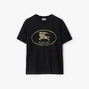 【二】BURBERRY 巴宝莉 女士马术骑士印章刺绣棉质圆领短袖T恤 黑色 8111658 A1189 商品缩略图0