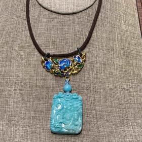 1288元/个天河石雕刻挂件