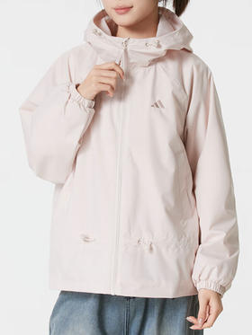 Adidas阿迪达斯女子运动服宽松舒适休闲防风户外加绒连帽夹克 KS2808