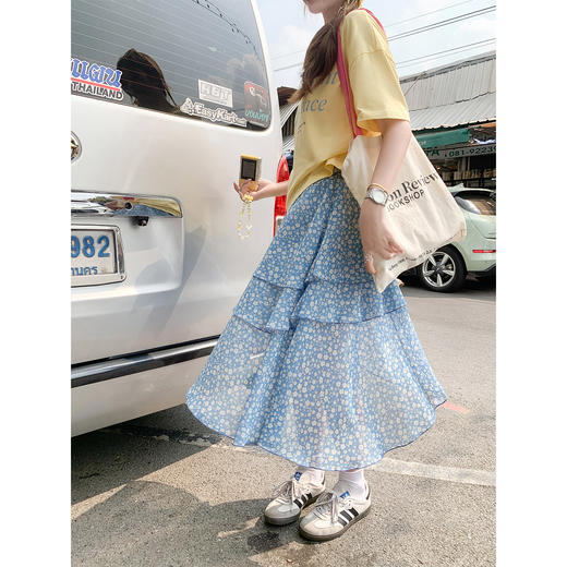 <曾小咸推荐>韩系碎花裙子不规则半身裙女 商品图3