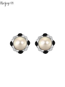 【挚友限定】14K金马贝珍珠耳夹14-15mm 黑玛瑙钻石镶边成品22-23mm