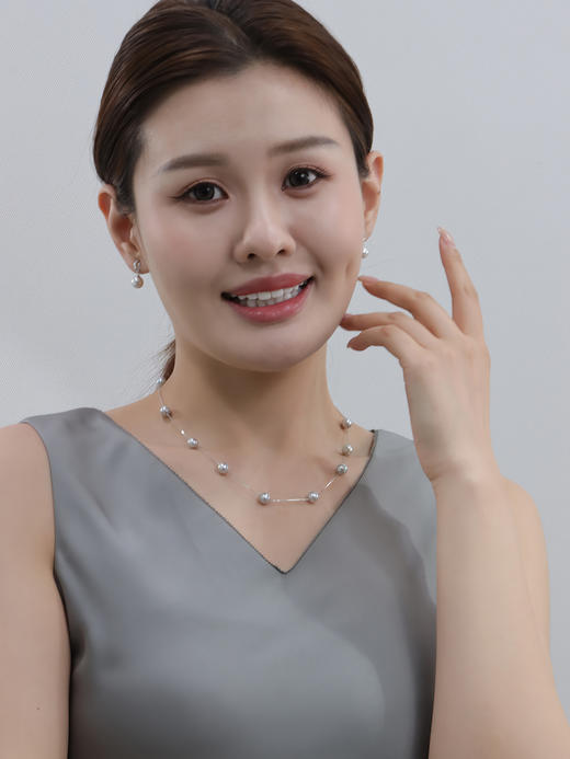 【挚友限定】满天星-18K金真多麻色Akoya珍珠项链7-7.5mm 商品图4