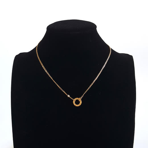 【95新】Cartier卡地亚LOVE系列B7224509玫瑰金镶2钻小圆饼LOVE项链 链长约41cm女士120226TJ57 商品图8