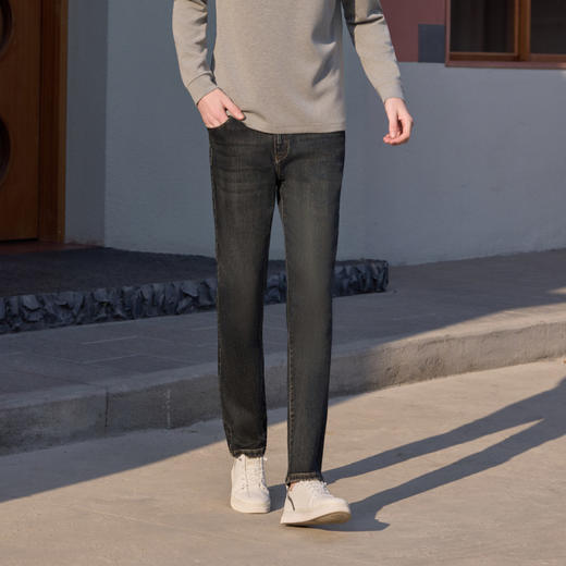 半身缘男裤 春季柔软亲肤挺括有型百搭显高牛仔裤261101M10130232 商品图0