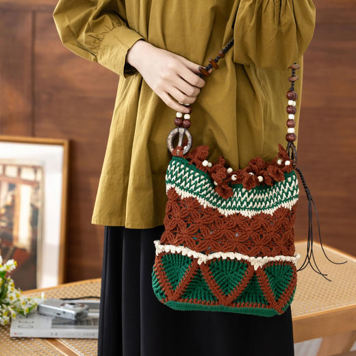 苏苏姐家小别致菜篮子包手工DIY钩针编织毛线团单肩包自制材料包 商品图2