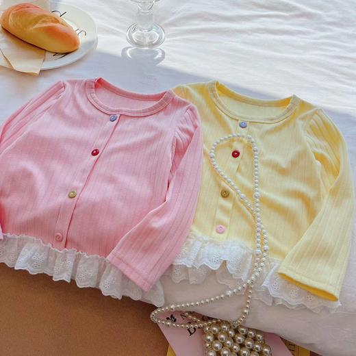 【26.9/件】2026春秋宝宝甜妹花边打底衫女童洋气百搭外穿上衣韩版内搭打底聚★为爱严选 商品图7