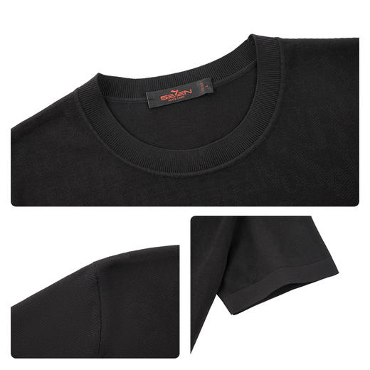 【伊力特/字母印花】柒牌男装2026夏季圆领柔软微弹潮流短袖T恤 130T72530 商品图3