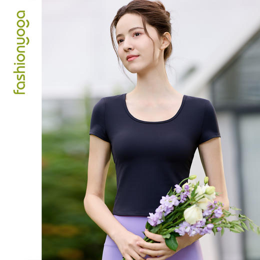 2026春夏FC16301美背蕾丝瑜伽短袖 商品图7