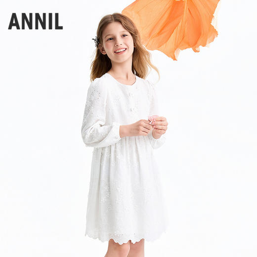 【实体店同款】女童长袖梭织连衣裙春季新款安奈儿童装AG613060 商品图2