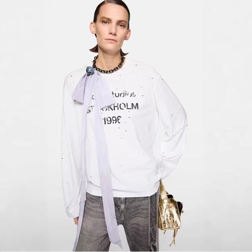 二色水钻长袖！26年早春新字母LOGOT恤男女同款宽松打底衫上衣！ 商品图3