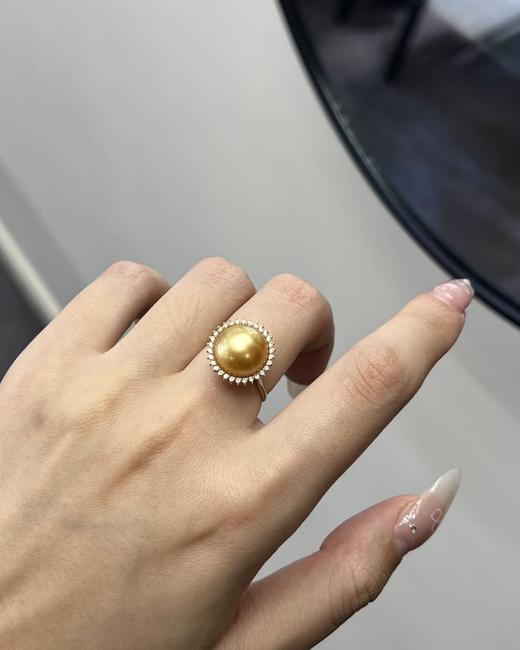 17号—⁶孤品11-12mm 【金珠 +18k金+太阳花戒指】极光微瑕，出证书，24小时鉴赏期【香港】SS06-QTT-XGZZ 商品图0