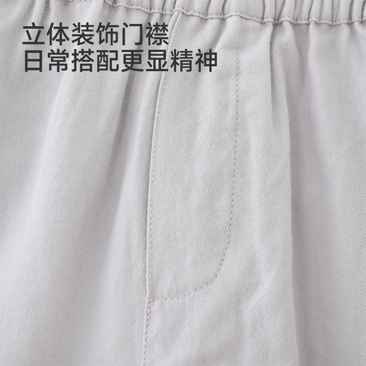 【高定系列】英氏儿童裤子女童男童梭织短裤春夏薄款浅灰色裤装 商品图2