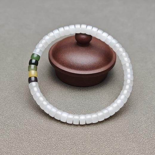 和田玉青海料羊脂玉药片归圆手钏 228-22 商品图2