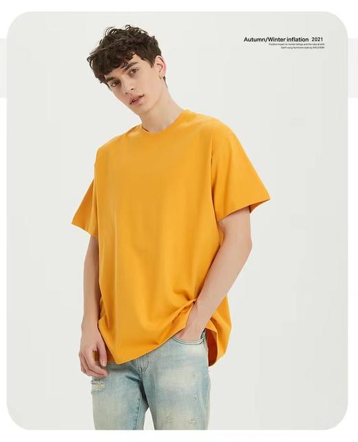 短袖【99元任选3件】「优质新疆棉 吸汗透气」20色彩虹色短袖T恤 丨200克重磅新疆棉男女款100%棉gkzs（单拍不发） 商品图2