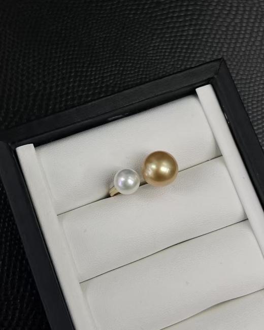 13号—⁶孤品【8-9mm akoya +11-12mm 金珠18k金双珠戒指】极光微瑕，出证书，24小时鉴赏期【香港】SS06-QTT-XGZZ 商品图2