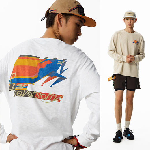 CryingCenter 复古拼色跑步印花长袖T 哭喊中心 商品图0