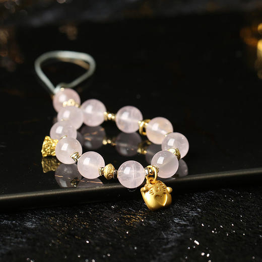 【祈愿吉品】粉晶好运挂件新中式姻缘粉色水晶原创设计饰品手串 商品图3