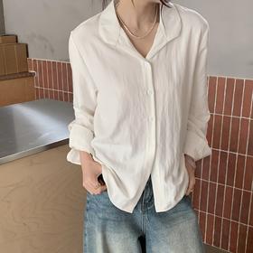 卷卷紫气质白V领衬衫697 面料柔软舒适亲肤透气 版型宽松有度显瘦百搭提气质