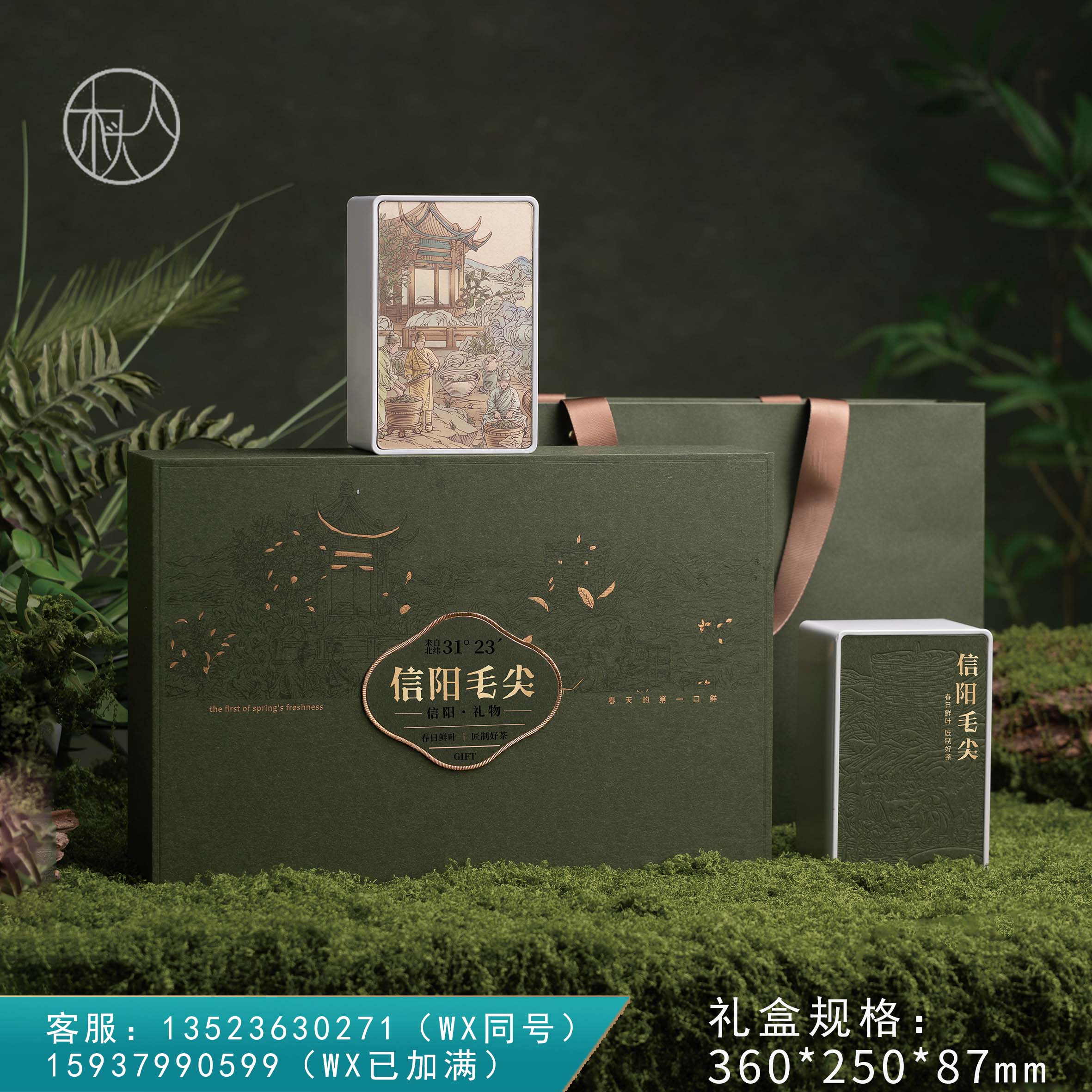 30元一套 / 一箱12套 春天有约【信阳毛尖半斤  深绿 双罐】