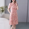 WWM69573  新款中国风小个子人丝香云纱连衣裙显瘦女装夏高级感旗袍 商品缩略图1