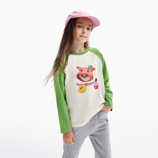 【MQD】童装女童秋款插肩袖印花甜美长袖T恤 商品图2