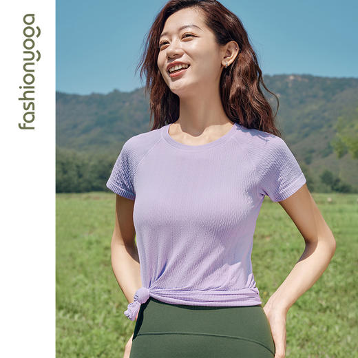 2026春夏F13382Q弹绞花一体织运动短袖（不含胸垫） 商品图4