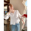 <曾小咸推荐>韩系拼蕾丝捏褶荷叶袖衬衫女 商品缩略图1