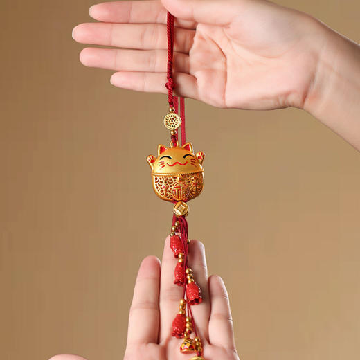 【祈愿吉品】锦鲤万福金钱猫车挂富贵如意吸金顺康汽车后视镜饰挂件 商品图1