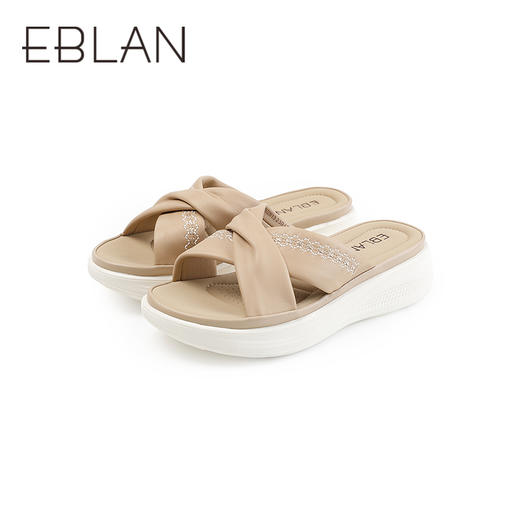 伊伴2026夏季超轻软舒适透气双面真羊皮凉拖鞋B26365122 商品图4