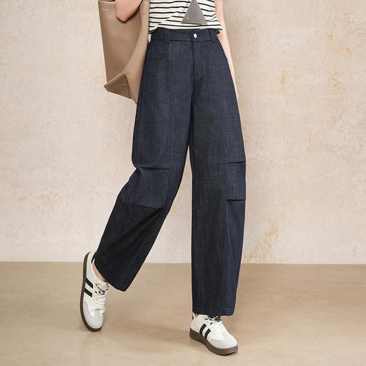 MYX复古工装弯刀裤2026年春季新款宽松显瘦阔腿裤百搭九分休闲裤女裤 商品图1