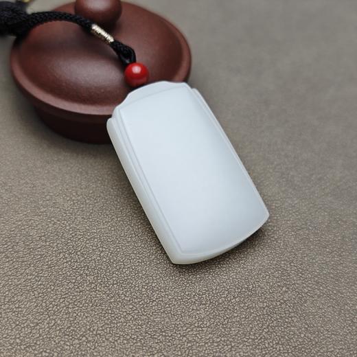 精品！新疆和田玉且末料羊脂玉大气平安无事牌 228-12 商品图2